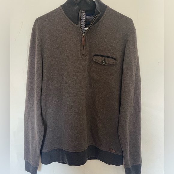 Ted Baker London quarter zip size 4 brown gray - Picture 1 of 5